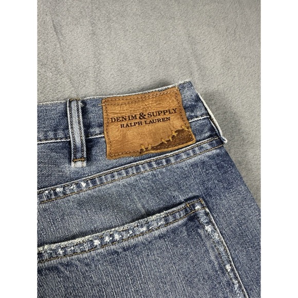 Denim & Supply Ralph Lauren Distressed Flag Print StraightJeans 40x32 Button Fly - Picture 8 of 10